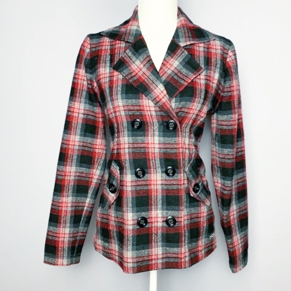 Billabong Plaid Wool Blend Jacket - Small - Picture 7 of 8